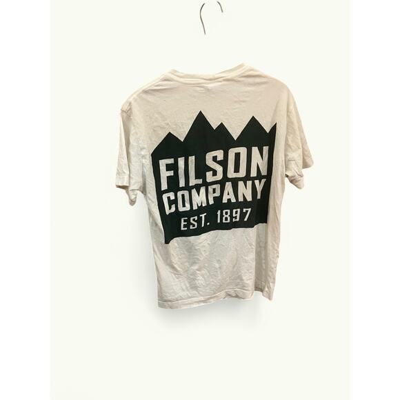 Mens White Filson Co Mountain Logo T-Shirt - Picture 4 of 5